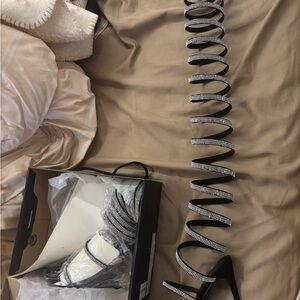 Fashion Nova Black Strappy Heels